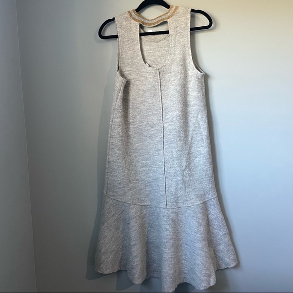 AnthropologieGray Knitted and Knotted Drop Waist Short Casual Dress size small - Picture 10 of 12